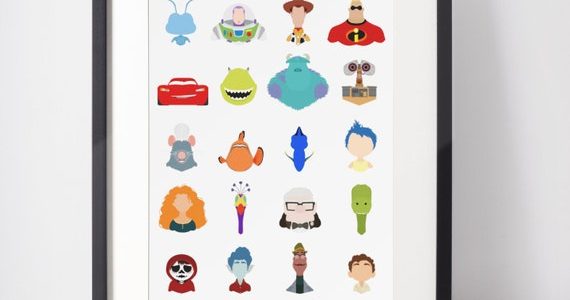 Cetak Digital Berkualiti Tinggi Karakter Pixar – Poster Wall Art untuk Hiasan Dinding