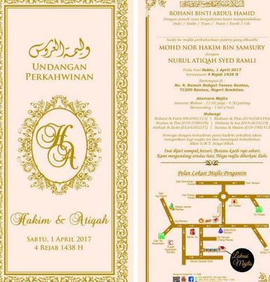 Kad Kahwin Labuan - Reka Bentuk & Cetak Berkualiti Tinggi, Harga Murah & Tempahan Online