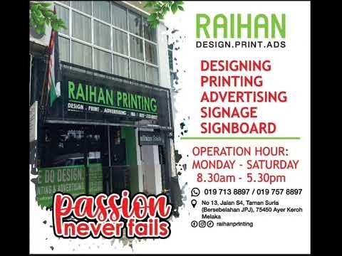 Raihan Printing & Advertising Melaka – Percetakan Berkualiti & Rekaan Kreatif di Melaka